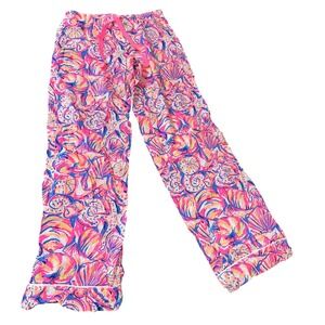 Lilly‎ Pulitzer Pajama Pants Womens Small Pink Shell of a Time Lounge Sleep